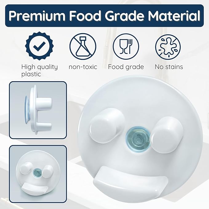 Sponge Daddy Caddy by Storage Theory – Sponge Mommy & Daddy Kitchen Sink Organizer, Universal, Simple Suction Cup Installation, Dishwasher Safe, Keep Sponges Dry, Odor-Free – White, 2 Pack