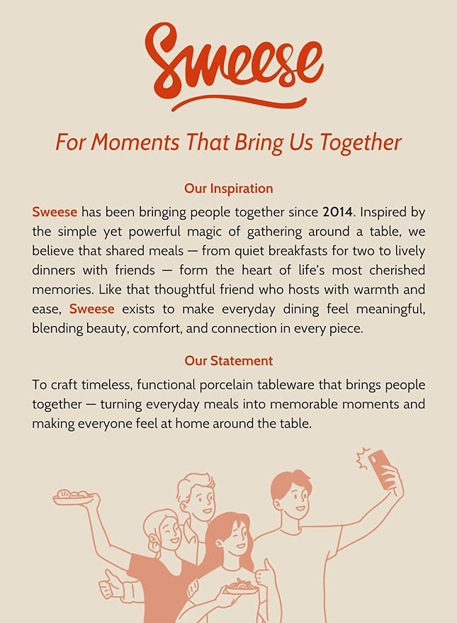 Sweese 6 Inch Porcelain 18 oz Bowls Set of 6, for Soup | Cereal | Fruits | Rice - Microwave, Dishwasher, and Oven Safe - Cool Assorted Color