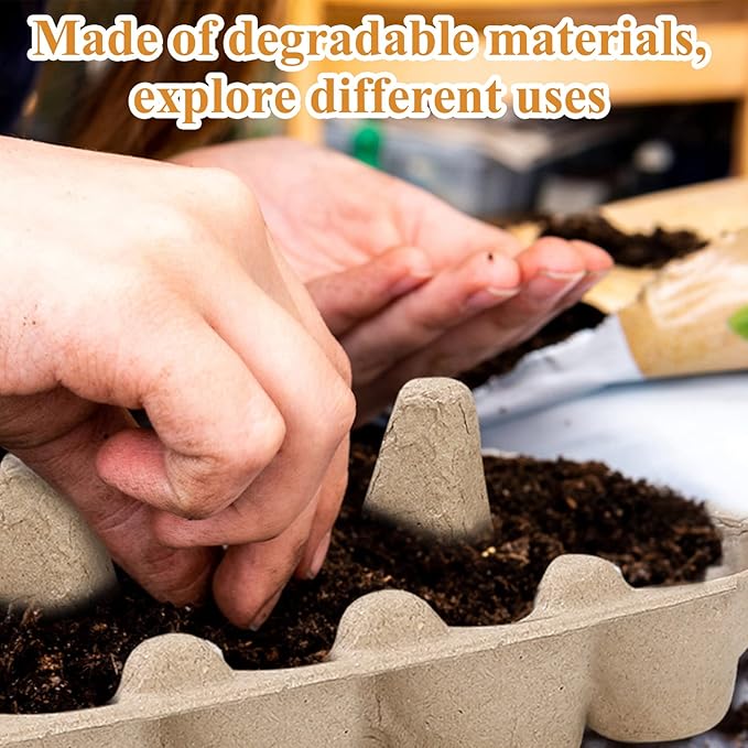 Paper Egg Cartons for Chicken Eggs, 36 Pieces Pulp Fiber Half Dozen Egg Cartons Bulk 6 Count Egg Storage Containers Holder for Family Farm Market Fridge Storing Chicken Eggs