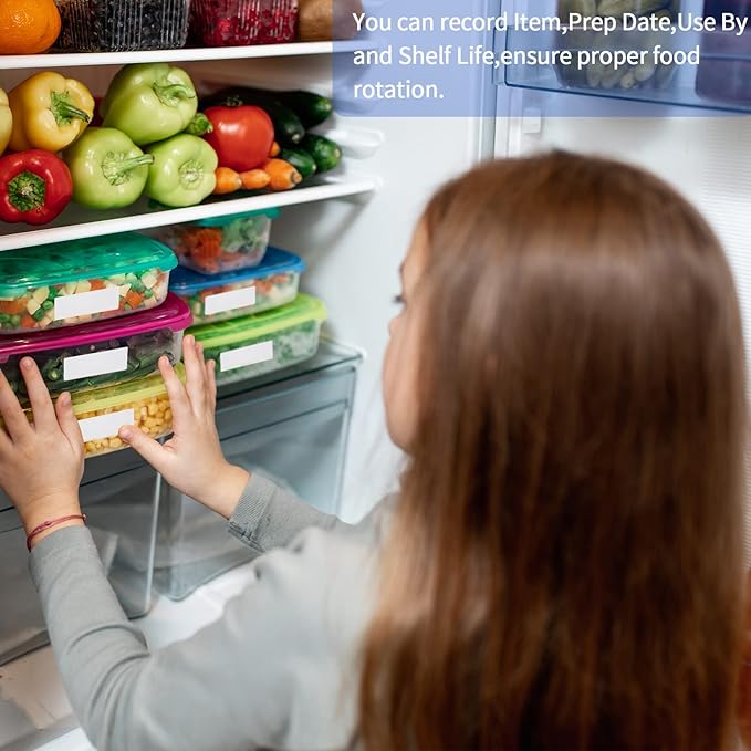 Removable Freezer Labels Stickers, 1 x 3 Inch Blank Removable Freezer Labels Food Storage Stickers, Date Label Waterproof Oil Resistant Easy Clean No Residue