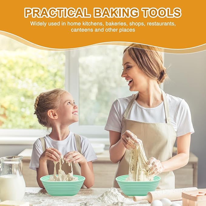 Silicone Banneton, Sourdough Bread Baskets (Set of 5, 6.5 Inch), Mini Oval Proofing Bowls, Bread Making Baking Supplies, Banneton proofing basket for Sourdough Baking