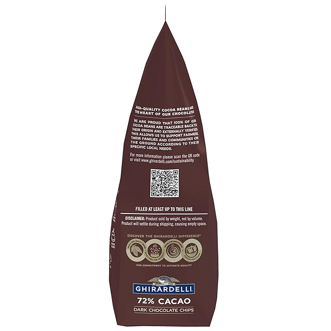 Ghirardelli Chocolate Company 72% Cacao Dark Chocolate Chips, 5lb. Bag (Pack of 1)