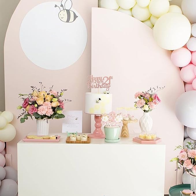 1 PCS Happy 21st Birthday Cake Topper - Glitter Cheers to 21 Years - Fabulous Cake Decoration for 21st Birthday Theme Party - Rose Gold