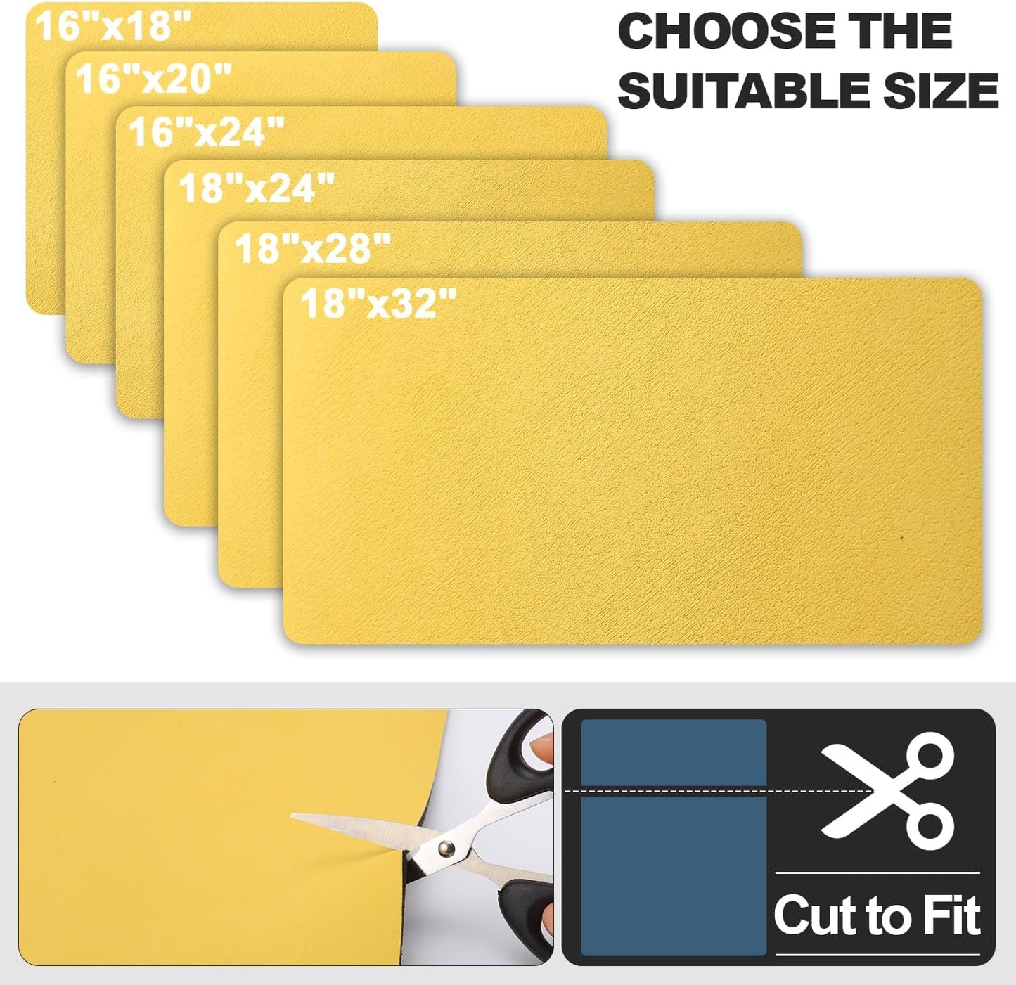 Dish Drying Mat for Kitchen Counter | Coffee Bar Mat for Countertops | Heat Resistant Drainer Mat with Non-slip Rubber Backed | Hide Stain Kitchen Absorbent Draining Mat | Yellow 16"x24"