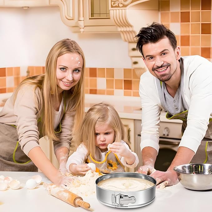 7 Inch Springform Pan 304 Stainless Steel Nonstick Leakproof Springform Cake Pan with Removable Bottom, Round Spring Form Cheesecake Pans