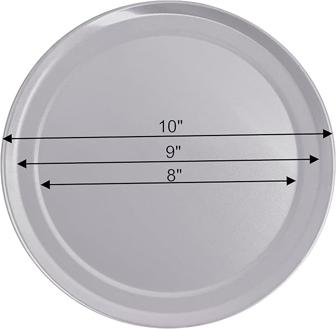 Pizza Tray, Round Pizza Baking Pan, Wide Rim Aluminum Pizza Cooking Trays, Set of 2 (10 Inch)