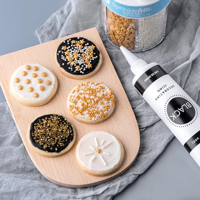 Sweets Indeed Sprinkles 6 Cell Edible Sprinkle Mix Jimmies Perfect for Cake Decorations Baking Ice Cream Cookies Cupcake Topper (Gold)