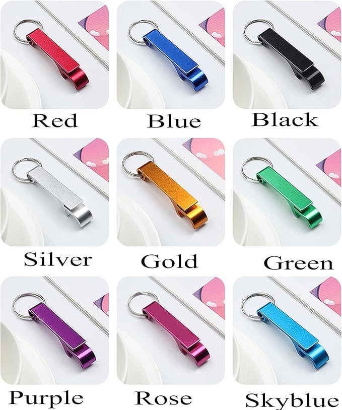 Bottle Opener Keychain Bulk 20 Multicolor Aluminum Can Beer Opener Ring Gift for Party Favor Wedding Favor Bartender Groomsmen Fathers Day