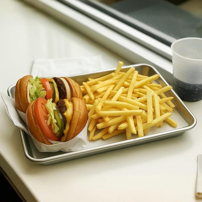 Ohtomber Stainless Steel Baking Sheet Pan Set, 3 Pack Cookie Sheets for Baking, Heavy Duty Stainless Steel Cookware Set, Oven Cookie Tray for Roasting, 9/12/16 Inch