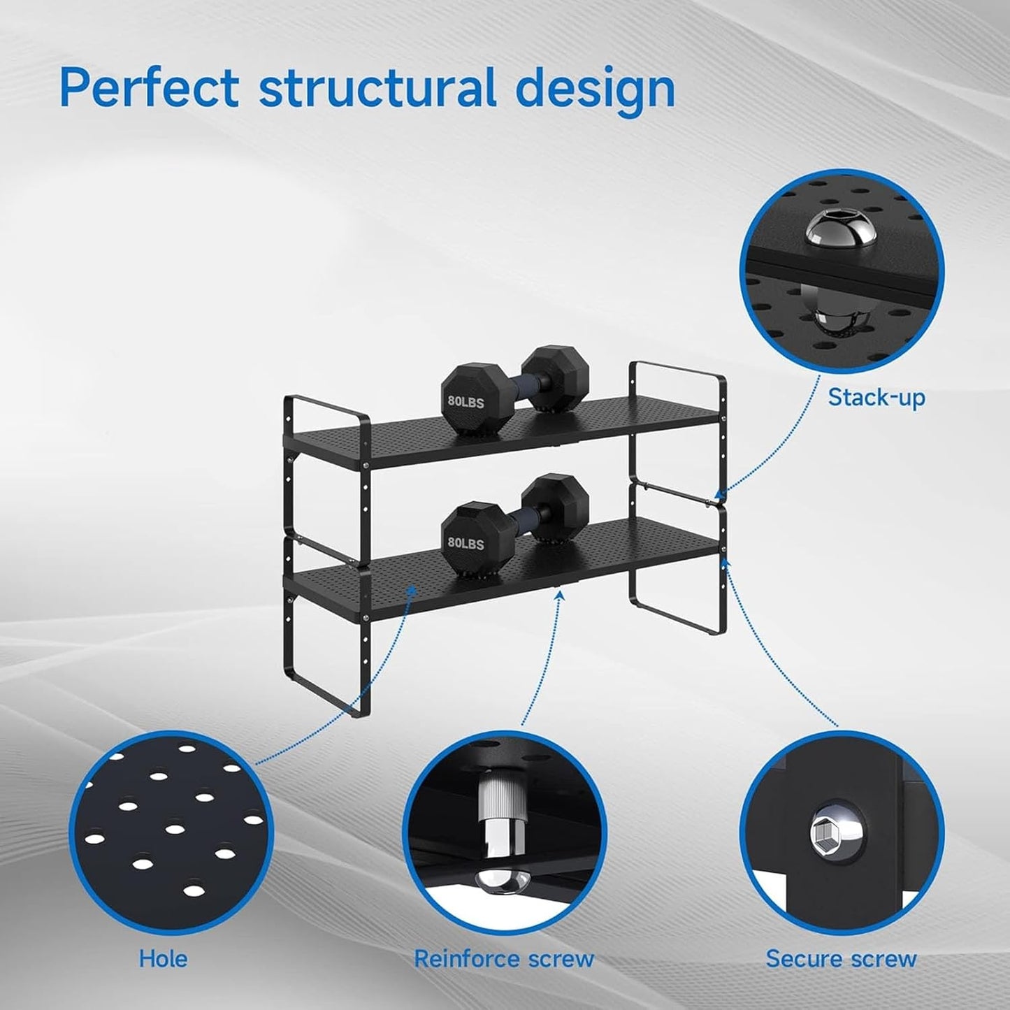 Expandable Cabinet Shelf Organizer Adjustable Metal Spice Rack Stackable Freestanding Counter Storage Shelves for Kitchen Cabinet Under Sink Office Desk (Black - 3Pack - L16.5-27'' * W8'' * H9.6'')