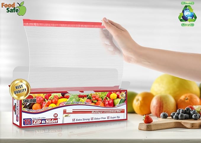 Gallon Ziplock Bags, Gallon Bag and Snack Bags – Durable Slider Storage Bags - (Large 12" x 14") Inches - 60 Count, Non-BPA Plastic – Versatile - Easy to Fill - Stand Up Design