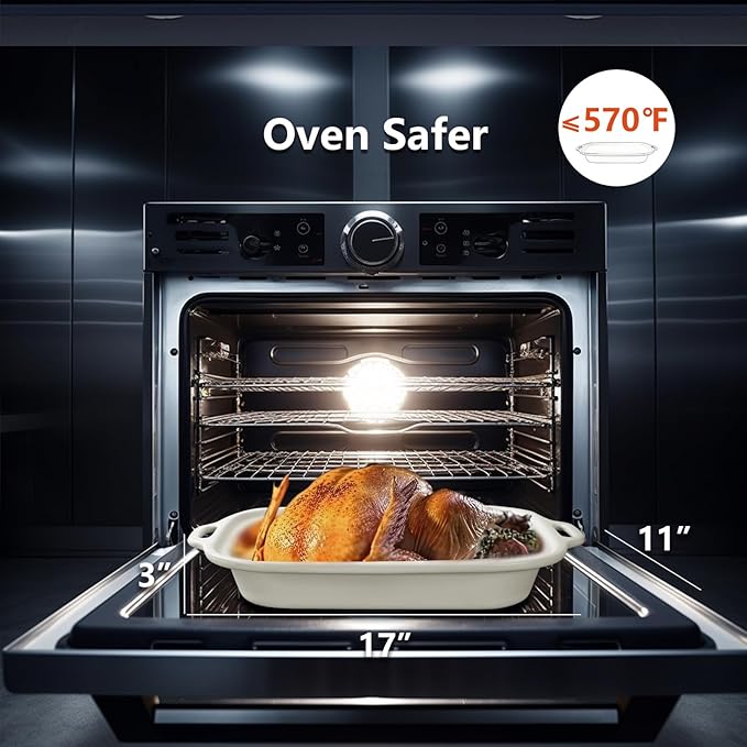 4 Quart Casserole Programmable Slow Cooker with Ceramic Baking Dish - Perfect Kitchen Small Appliance for Family Dinners, Oven Safe and Durable Bakeware for Lasagna, Roasts