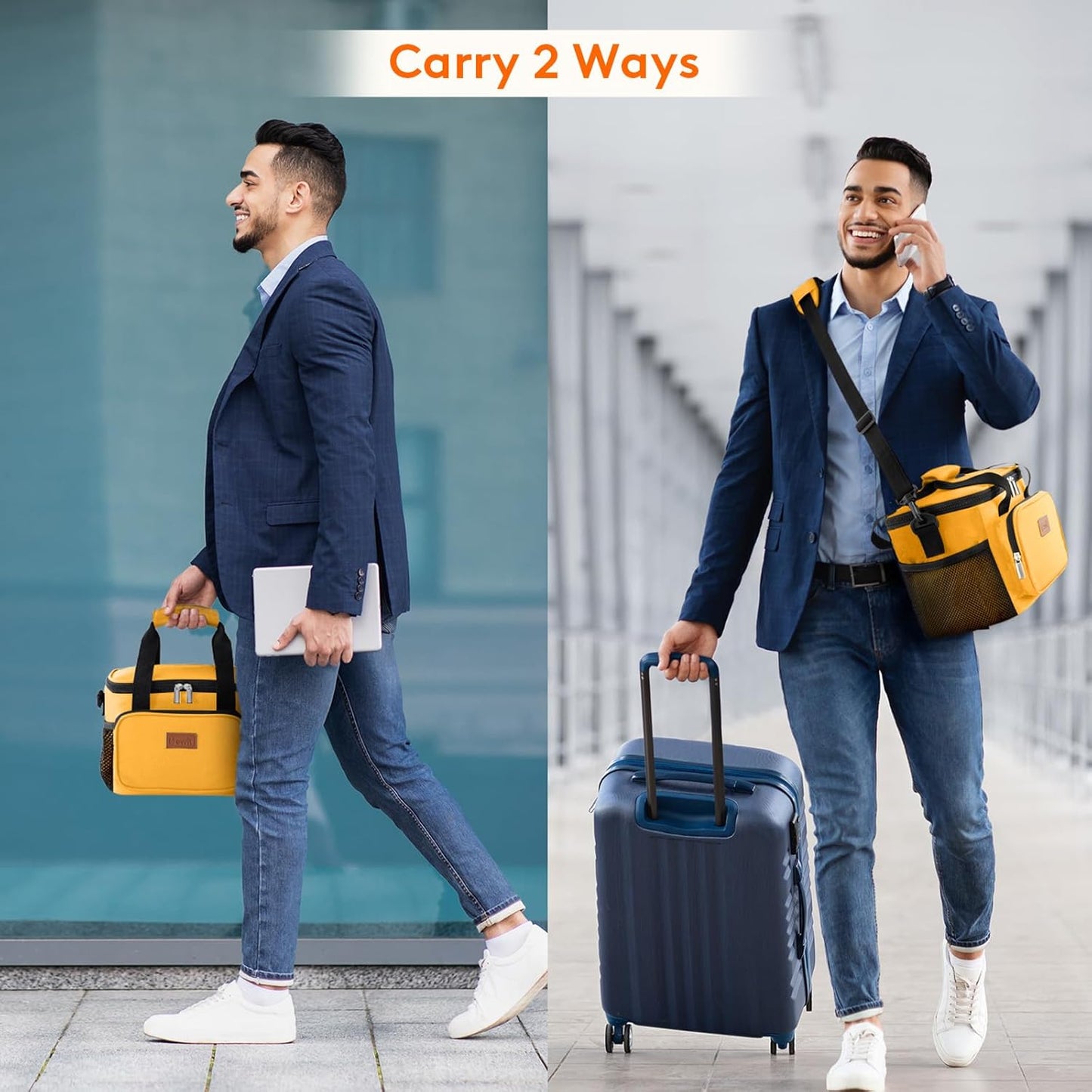 Lifewit Medium Lunch Bag Insulated Lunch Box Soft Cooler Cooling Tote for Adult Men Women, Orange 12-Can (9L)