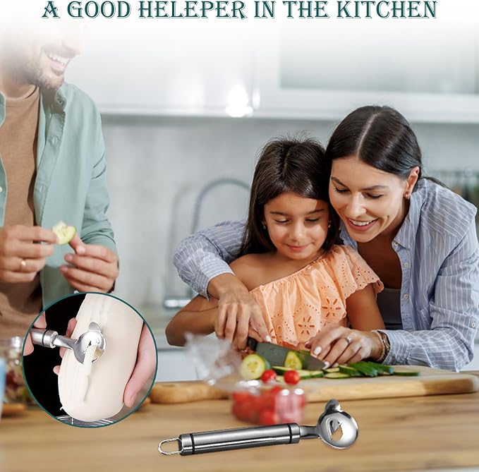 3 Pack Cactus Peeler Spoon,2025 Stainless Steel Cuchara Pelador de Nopales,Multi-Function Cactus Peeling Knife Tool,Sliced Chinese Noodle Cutter for Cooking Kitchen Gadgets