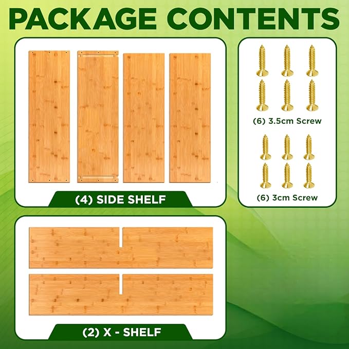 24 Bottle Bamboo Stackable Wine Rack - X Frame Cube Wobble-Free Modular Liquor Display Shelves | Can Hold up to 220.5 lbs (Natural)