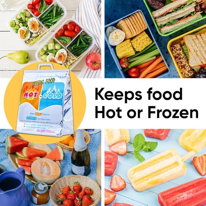 Superio Hot and Cold Insulated Bags for Food Delivery, Grocery Shopping Bags, Food Storage for Hot and Frozen Food for Travel, Disposable Cooler Bag, Reinforced Thermal Lunch Bag (10, 13.5"x17.5")