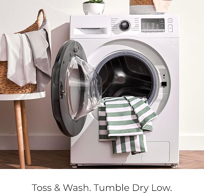 Mellanni Split King Sheets Set - 5 PC Iconic Collection Bedding - Hotel Luxury, Extra Soft, Cooling Bed Sheets - Wrinkle, Fade, Stain Resistant (Split King, Oxford Stripe Sage)