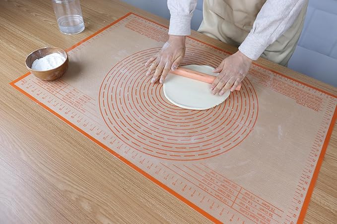 Silicone Pastry Mat 36'' By 24'' Extra Large Baking Mat with Measurements for Dough Rolling, Kneading Board, Kitchen Counter Mats for Dough, Pastry, Fondant, Pie Crust, Cookies, Bread, Pasta, Pizza