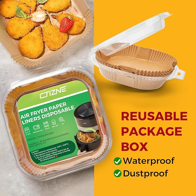 Air Fryer Liners Disposable - 500Pcs 8In Square Parchment Paper for Air Fryer Non-Stick Airfryer Basket Liners for Steamer Microwave Oven