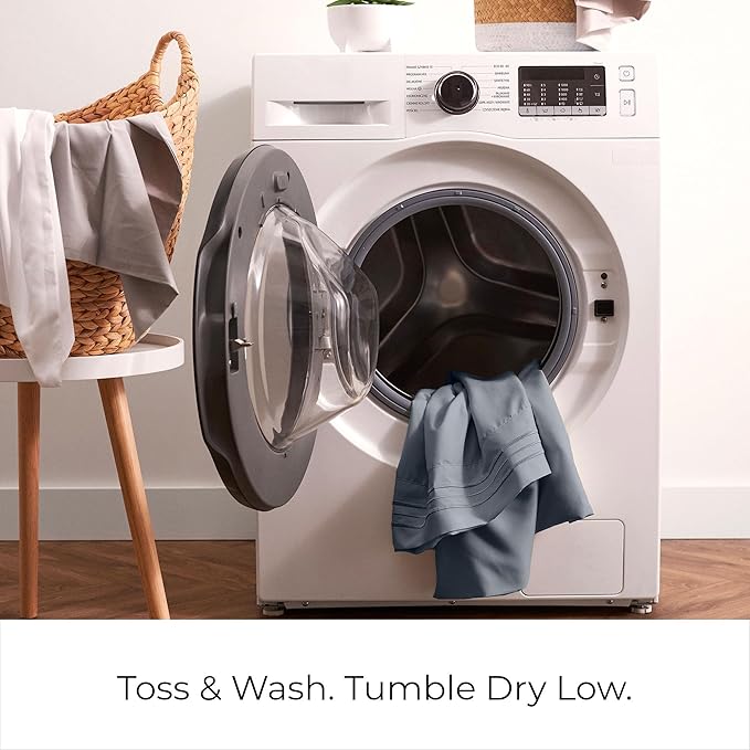 Mellanni Split King Sheets Set - 5 PC Iconic Collection Bedding - Hotel Luxury, Extra Soft, Cooling Bed Sheets - Wrinkle, Fade, Stain Resistant (Split King, Mineral Gray)