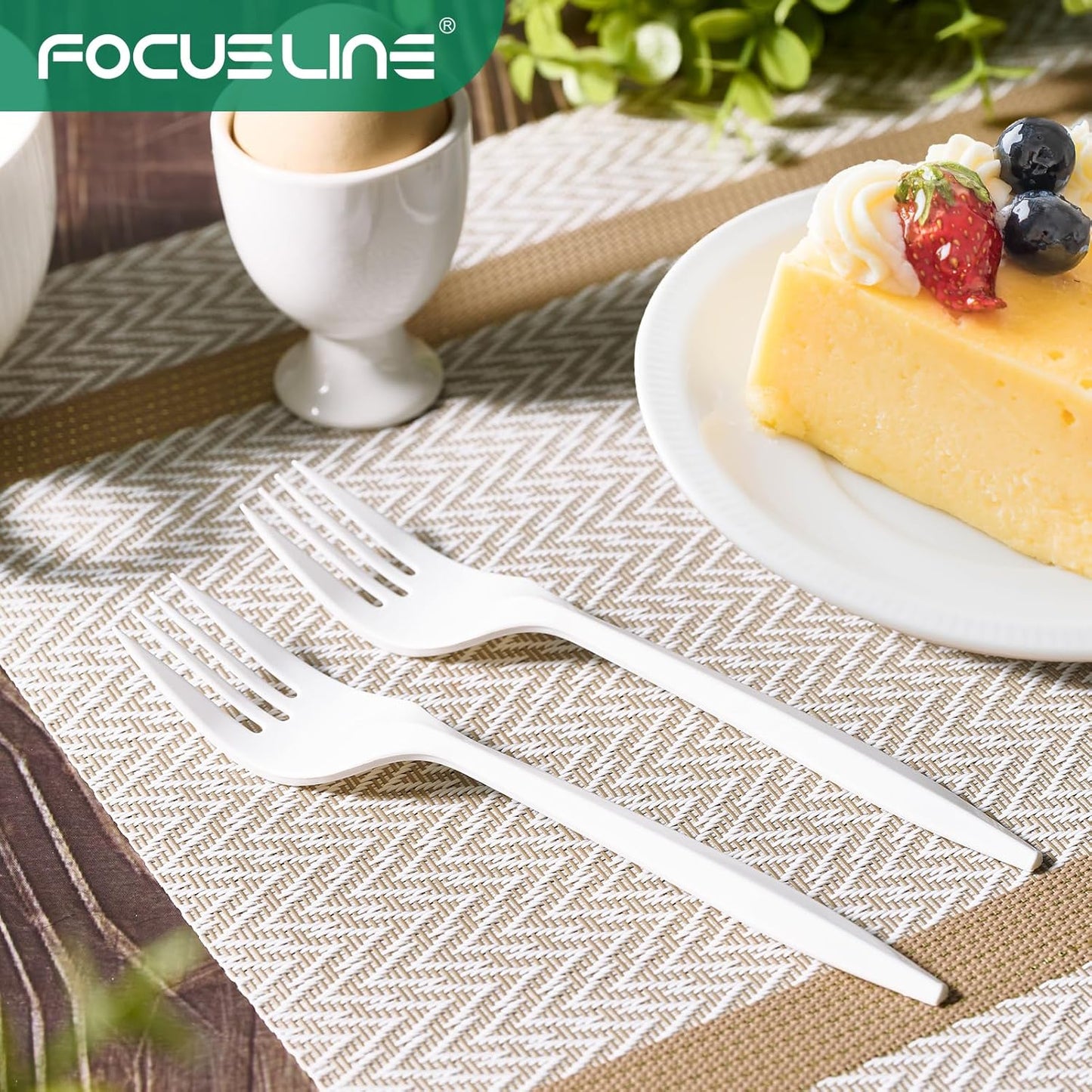FOCUSLINE 1000 Count White Plastic Forks, Disposable Forks Bulk, Heat Resistant Plastic Silverware for Take out Restaurants, Family Gatherings, Outdoor Activities