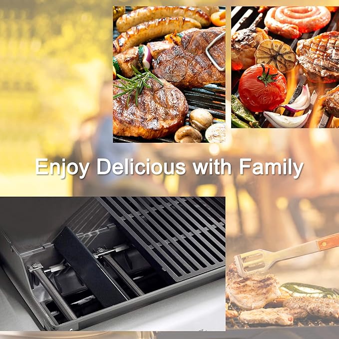 15.3" 7635 Porcelain-Enameled Flavorizer Bars for Spirit 200 Series Gas Grills, Spirit E210, S210, E220, S220 with Front Control Knobs, Set of 3 Heat Plates Flavorizer Bars Replacement for Weber 7635