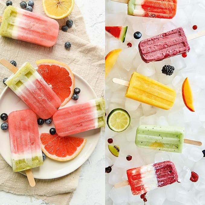 100 PCS Cake Popsicle Sticks and 200 PCS Cake Pop Bags Set, Food Grade 3.15 * 6.69 Inch Popsicle Bags for DIY Ice Popsicle and Cake Pop Mold, 4.5 inch Ice Cream Sticks