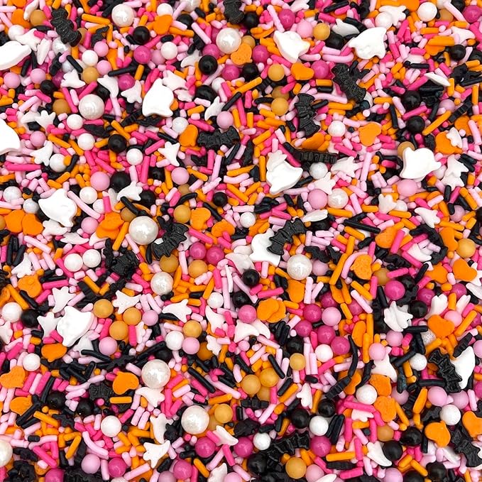 Manvscakes Sprinkles - Themed Sprinkles for Cake Decorating, Sprinkle Mix for Cookies, Ice Cream, Fondant Cake, Caramel Apples, Cupcakes & Other Desserts, Assorted Halloween Sprinkles, 4 oz