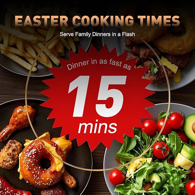 Stainless Steel Air Fryer Ceramic Coat Basket Non Toxic Metal Cavity 6 QT Compact for 2-3 PAX, DAYBEST Dual Heats Airfryer 450ยฐF 12 in 1, Dishwasher Safed Pot, Plate, Rack & Liner (Stainless Steel)