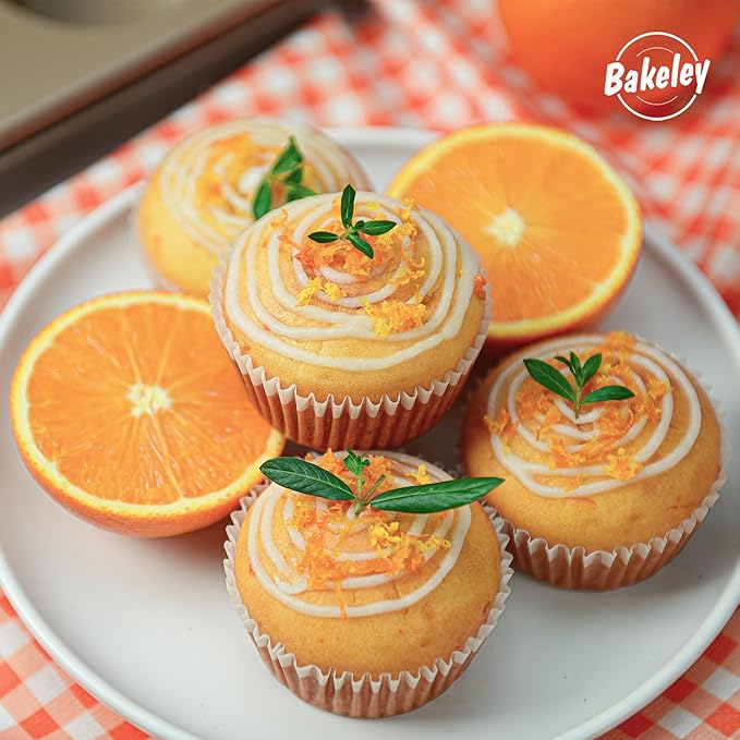 Muffin Cake Pan, 12-Cavity Non-Stick Cupcake Pan Bakeware for Oven Baking Set of 2 (Champagne Gold)