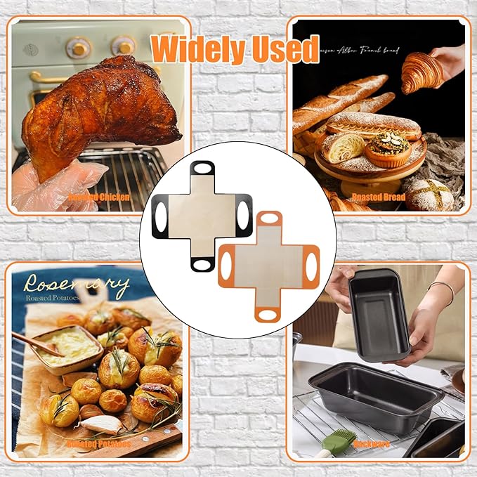 Reusable Silicone Bread Loaf Pan Liner, Food-Grade Silicone Bread Sling, Sourdough Bread Mat, Loaf Pan Lifters, Non-Stick&Easy Clean Dough Transfer Tool, Fits 9x5 or 1.5lb Loaf Pans, Black & Orange