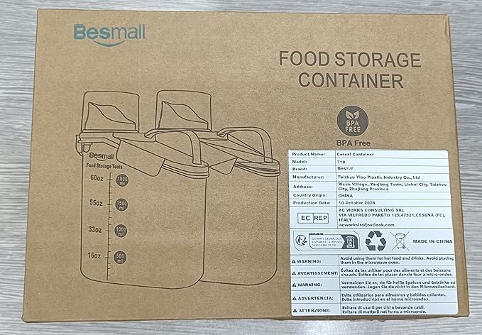 Cereal Containers Storage,2L Airtight Large Dry Food Storage Containers with Pouring Spout, Measuring Cup for Flour and Grain,BPA Free Plastic Dispenser