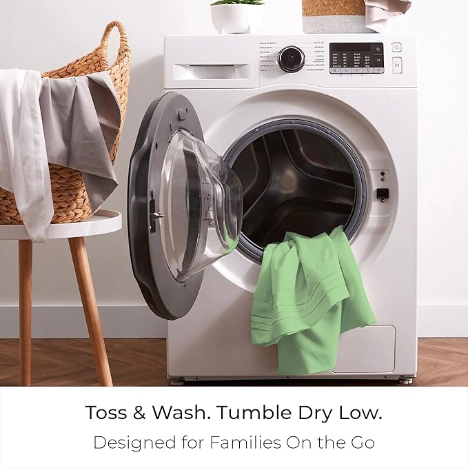 Mellanni King Sheets Set - 4 PC Iconic Collection Bedding - Hotel Luxury, Extra Soft, Cooling Bed Sheets - Wrinkle, Fade, Stain Resistant (King, Pistachio)