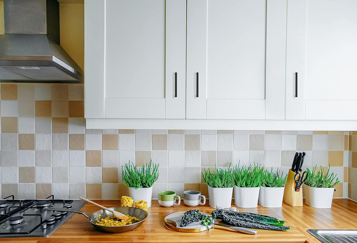 Ravinte 10 Pack Black Drawer Pulls - 3.5 Inch Slim Square Bar Kitchen Handles Matte Black Cabinet Pulls