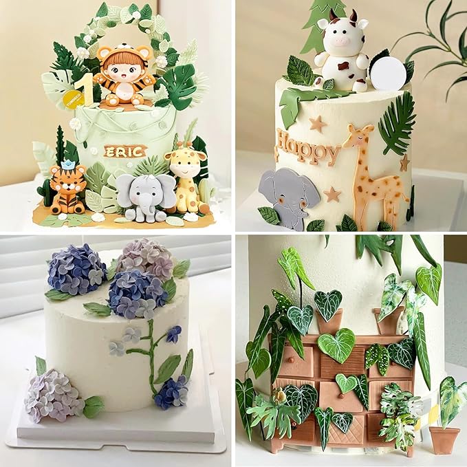 KALAIEN Silicone Leaf Molds - Chocolate & Fondant Molds for Clay Crafts, Air Dry, 3D Candy & Gumpaste Moulds (Set of 2)