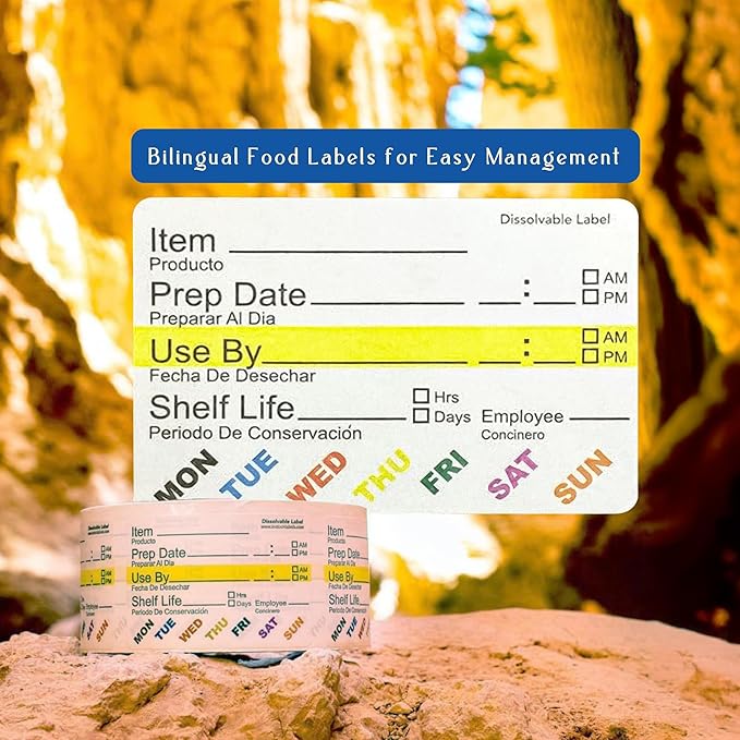 InStockLabels Dissolvable Food Labels - 2” x 3” (2500 Labels) - Rotation Food Stickers for Kitchen & Restaurant Supplies - Ideal for Jar, Containers and Freezer Storage, Kitchen Stickers
