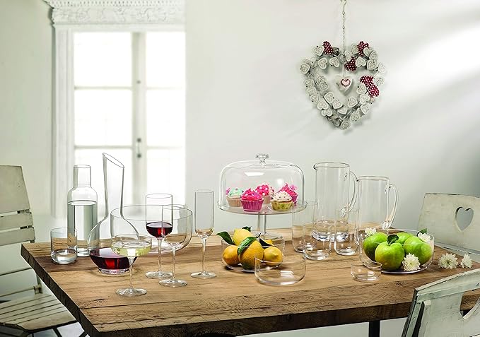 Luigi Bormioli Sublime 34 oz Carafe with Cork Stopper – Elegant Ultra Clear Glass Carafe For Wine, Water, Juice, Milk, Coffee, Iced Tea – Wide Mouth Carafe For Restaurants & Home Use – Made In Italy