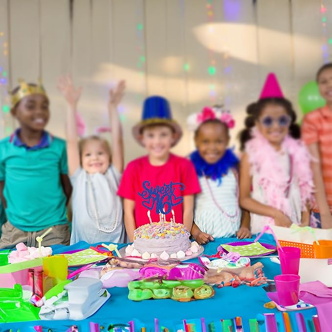 Gyufise 1Pc Sweet Teenager 16 Cake Topper Glitter 16th Birthday Cake Pick for Cheers to 16 Years Old 16th Birthday Party Cake Decorations Supplies Blue