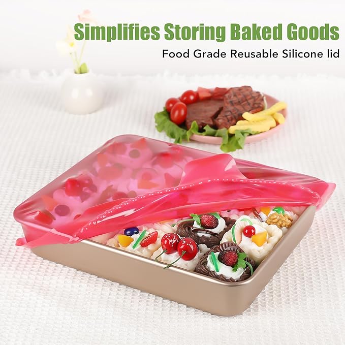 Silicone Stretch Lids for Food Storage in Fridge, Reusable Elastic Bowl Covers for Cup, Cans, Jars, Round & Rectangle Container, Food Grade Silicone Microwave Food Cover, Heat-Resistant, 8PCS