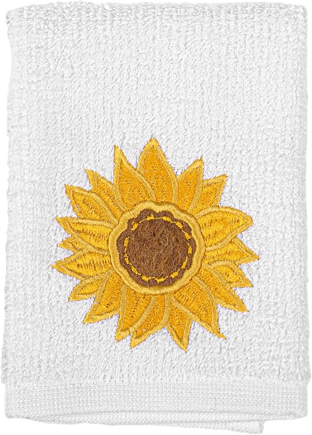 MÜkitchen SCRUBSY 100% Cotton Kitchen Dish Cloth with Built in Scrubber | Various Designs and Super Absorbant (Sunflower)