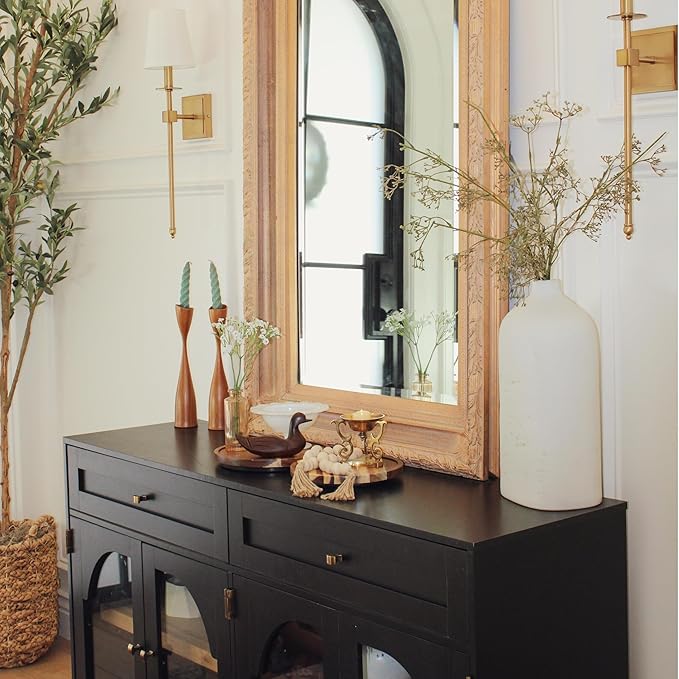 LAMU 10'' Acacia Wood Lazy Susan Organizer for Table Top, Lazy Susan Turntable for Cabinet, Kitchen, Countertop, Pantry Organization