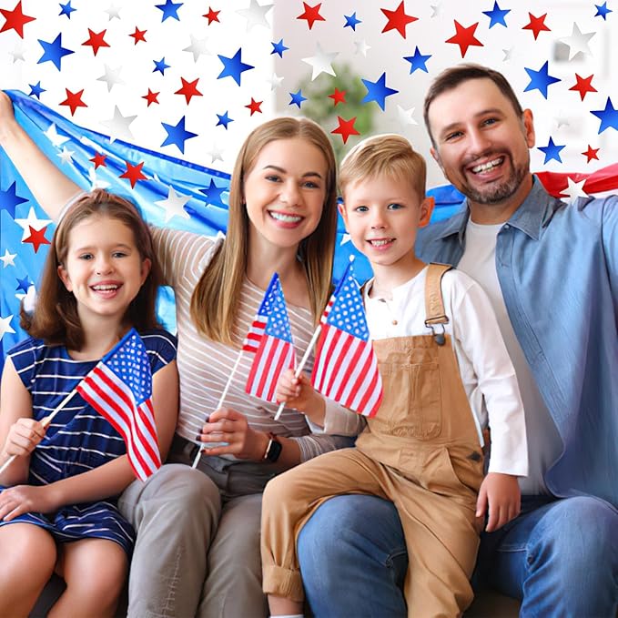 MARFOREVER 4th of July Confetti, Red White and Blue Confetti Table Decorations Glitter Patriotic Scatter Independence Day Star Sprinkles for Fourth of July Memorial Day Party Supplies