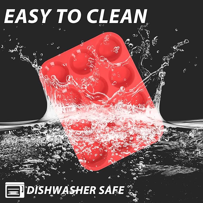 Anaeat Silicone Muffin Pan set- Regular 12 Cups Cupcake Tray, Non-Stick Silicone Baking Molds for Making Muffin Cakes, Cupcake, Chocolate, Bread,Tart and Desserts, Just Pop Out (2 Pack)