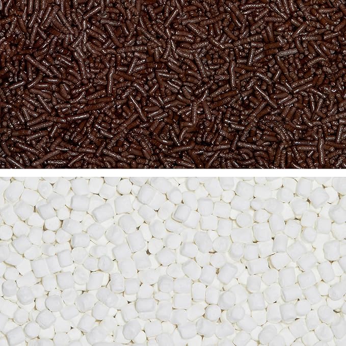 Fancy Sprinkles Limited Edition Fall Season Gimme S'more Sprinkle Set featuring Chololate Jimmies and Mini Marshmallows For Dessert Decorating, Smores and Hot Chocolate (0.50c)