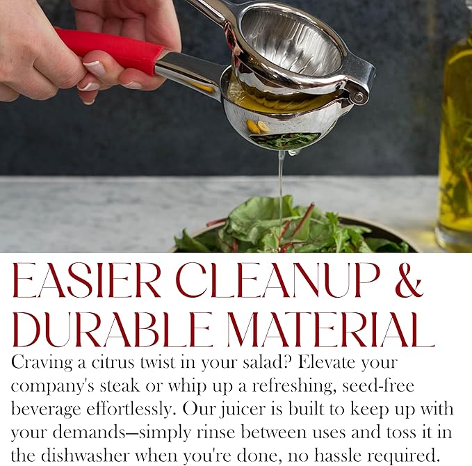 Bellemain Citrus Juicer | Metal Lemon Squeezer | Lime and Lemon Juicer Stainless Steel with Silicone Handles | Manual Juicer, Citrus Squeezer, Hand Held Juicer | Bar Juicer for Bartender Accessories