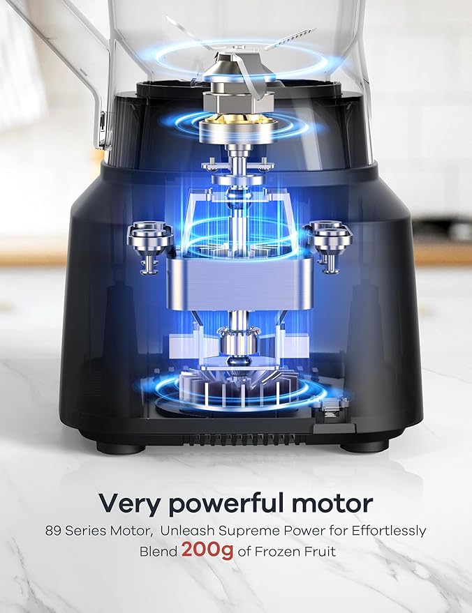 Ganiza Professional Smoothie Blender, Blenders for Smoothies with 1800 Peak Watts & 8 Auto Programs for Frozen Fruits & Ice, 64-oz Large Blender for Shakes and Smoothies, Nutritious Recipe