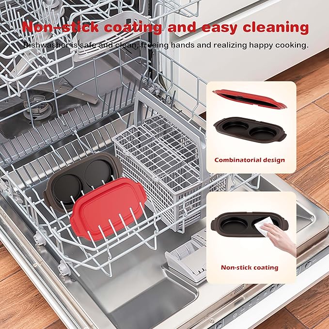 Microwave Egg Cooker, Microwave Egg Poacher | Cooker & Fryer for Breakfast Sandwiches | Maker for 2 Eggs | Dishwasher-Safe & BPA-free, Save Time,Portable for Home,Travel,Gifts