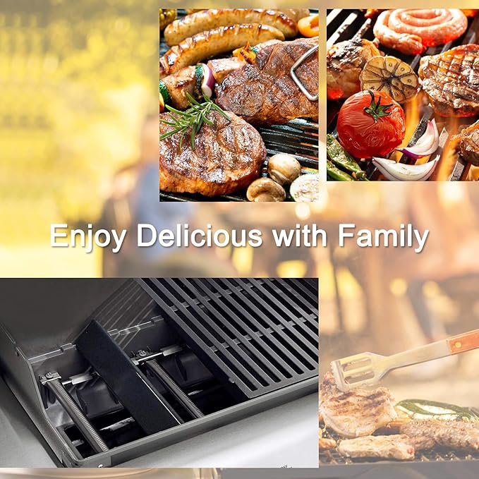 Criditpid Grill Replacement Parts for Weber Spirit 200 & Spirit II 200 with Front Control, 7635 Flavorizer Bars & 69785 Grill Burner Pipe Tubes Kit for Weber Spirit E210, E220, S210, S220 Grills