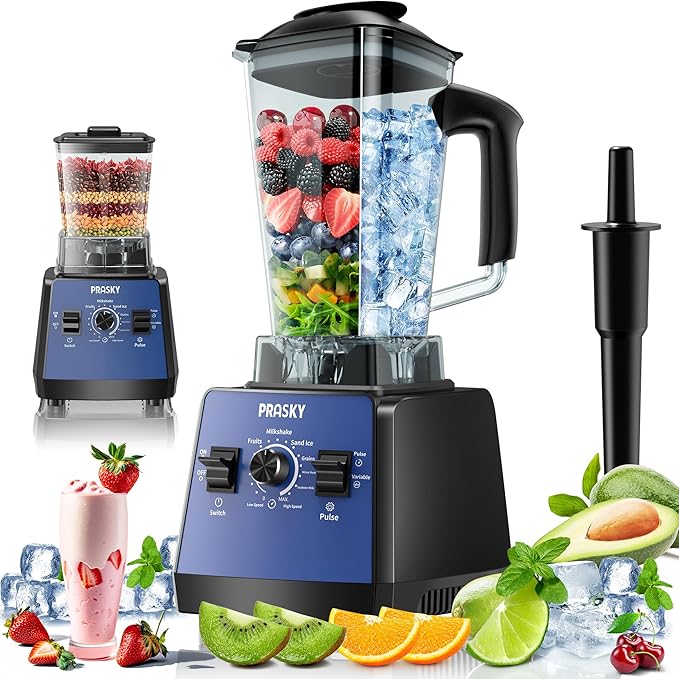 Blenders for Kitchen, Blenders for Smoothies, Blender and Grinder Combo1000W Powerful 25000RPM Professional Blender BPA Free 68oz Countertop Blenders for Baby Food,Ice, Juice, Shakes-Blue
