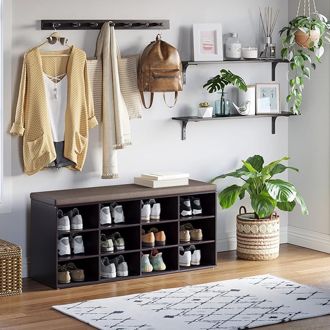 DINZI LVJ Long Wall Shelves, 39.4Inch Wall Mounted Shelves Set of 2, Extra Large Wall Storage Ledges with Sturdy Metal Brackets for Living Room, Bathroom, Bedroom, Kitchen, Espresso